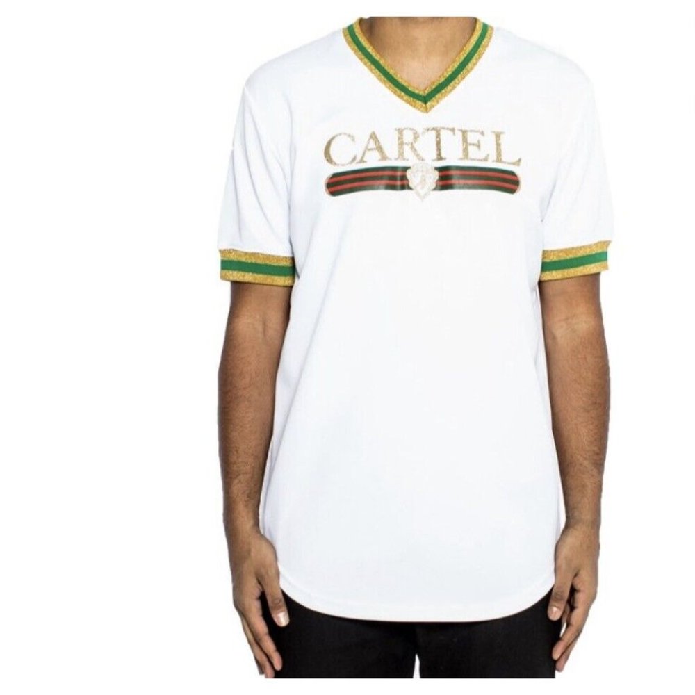 Hudson Outerwear size L Cartel Jersey Shirt Sleeve T-Shirt White/Green/Gold